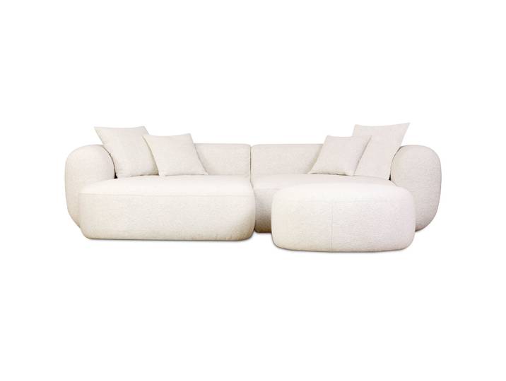 Modulares Ecksofa Baomi, L-förmig, mit Hocker, linksseitig,