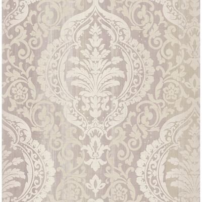 Seabrook Designs Bedfordshire Leaf Ogee Unpasted Wallpaper