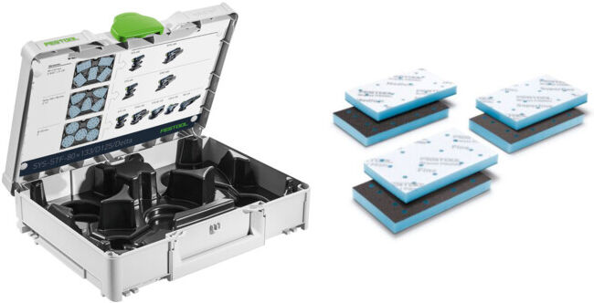Set Festool Systainer³ SYS-STF-80x133/D125/Delta + Schleifmittel Granat PROfile 80x133 GR PRO/10-Set