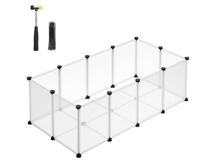 Heimtiergehege, Weiß, Kunststoff, 125x42x63 cm, Freizeit & Co, Tierbedarf, Tierzubehör