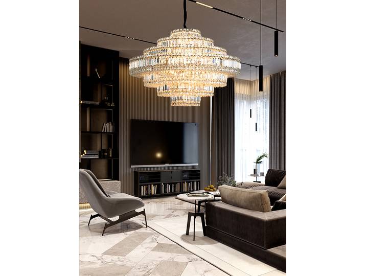 Grands lustres de plafond en cristal de luxe K9, luminaire LED, lampe de face, designer moderne, décor de foyer, ludéviation, salon