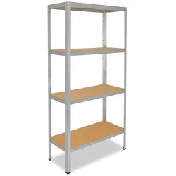 shelfplaza HOME 200x80x50 cm Schwerlastregal in verzinkt mit 4 Böden und 175 kg Traglast pro Boden
