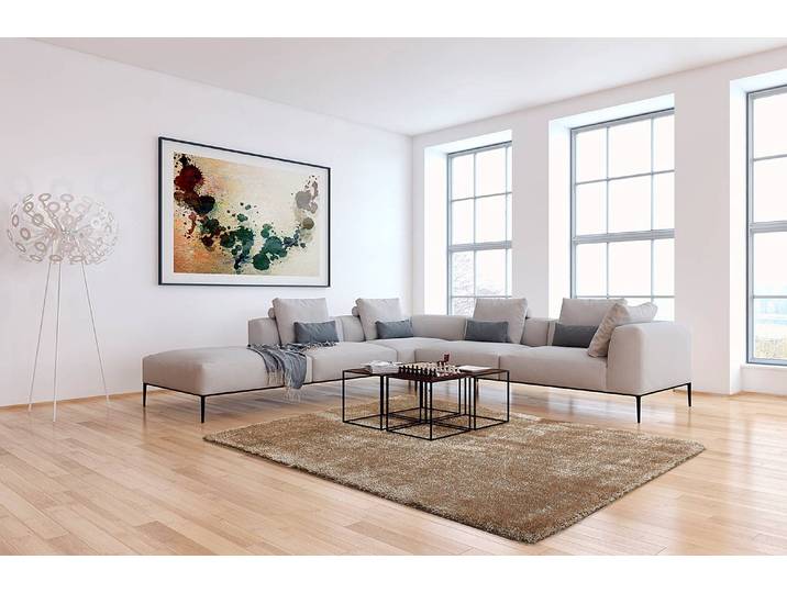 Hochflorteppich Gela 133 x 190cm Braun/Taupe