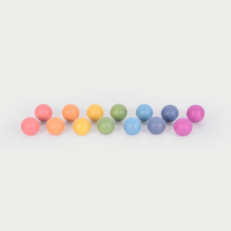 TickiT Regenboog houten ballen, Meerkleurig, Diameter: 0,8 cm