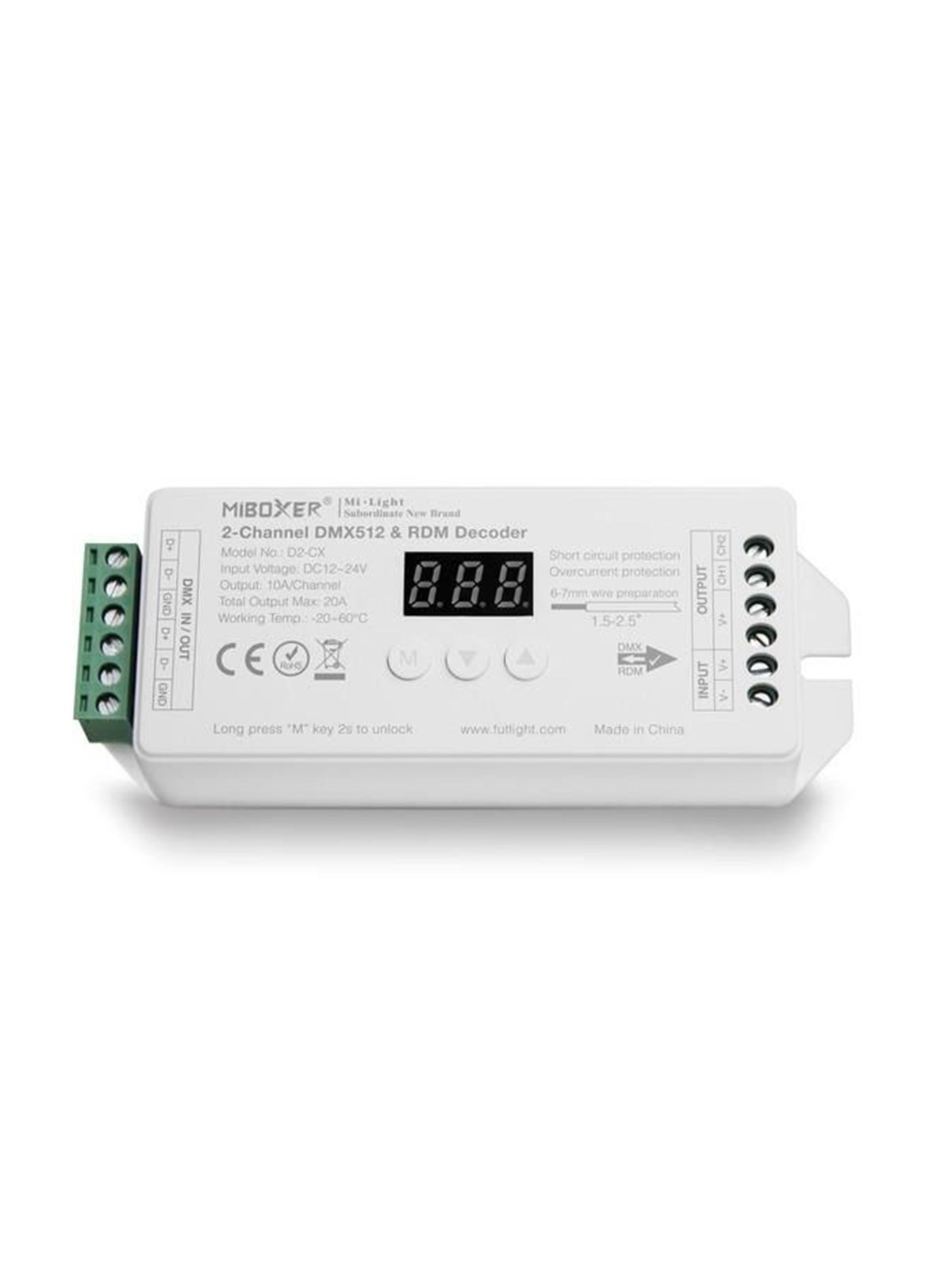 Miboxer LED Controller - DC12/24V - DMX512 (D2-CX)
