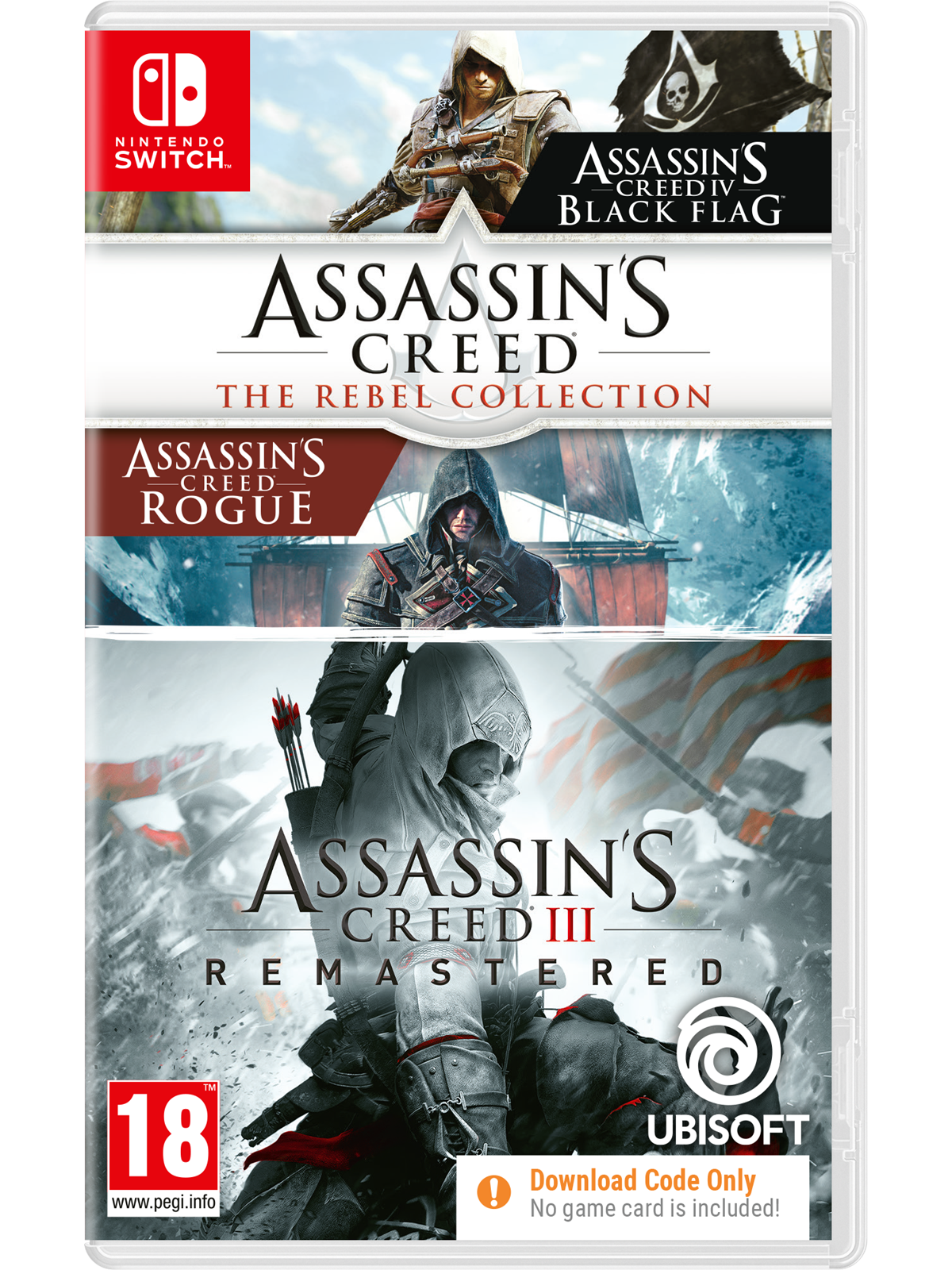Assassin's Creed Bundle: The Rebel Collection + Assassin's Creed III (Code in a Box) - Nintendo Switch - Action - PEGI 18