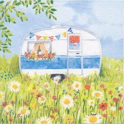 Papierservietten "Wohnwagen", 33 x 33 cm, 20 Stück