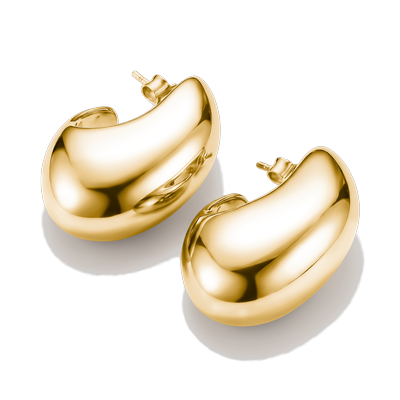 Paar Creolen THOMAS SABO "Chunky Creolen gelbgoldfarben", gelbgoldfarben, Ohrringe, Damen, Metall