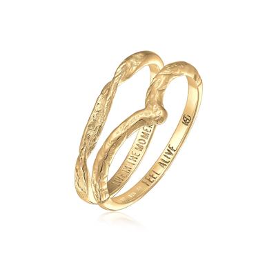 Ring-Set HAZE & GLORY "Ring Set Moment - Feel Alive 925 Silber" Gr. 56, gold, Fingerringe, Damen, 56, Silber 925 (Sterlingsilber)