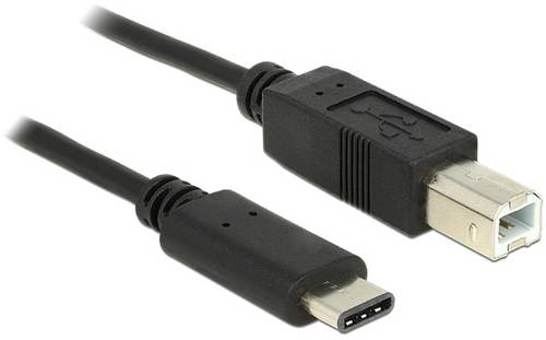 Delock USB-Kabel USB 2.0 USB-B Stecker, USB-C Stecker 0.50m Schwarz 83328