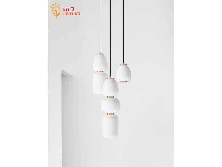 Français Wabi-sabi minimaliste luxe verre pendentif lumières LED médiéval design lustre Art décor maison restaurant chambre bar
