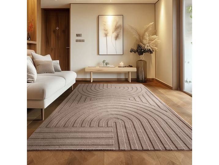 Carpettex Tapis boho scandinave Beige 120x170 cm Lavable Effet 3D Tapis pour salon et chambre