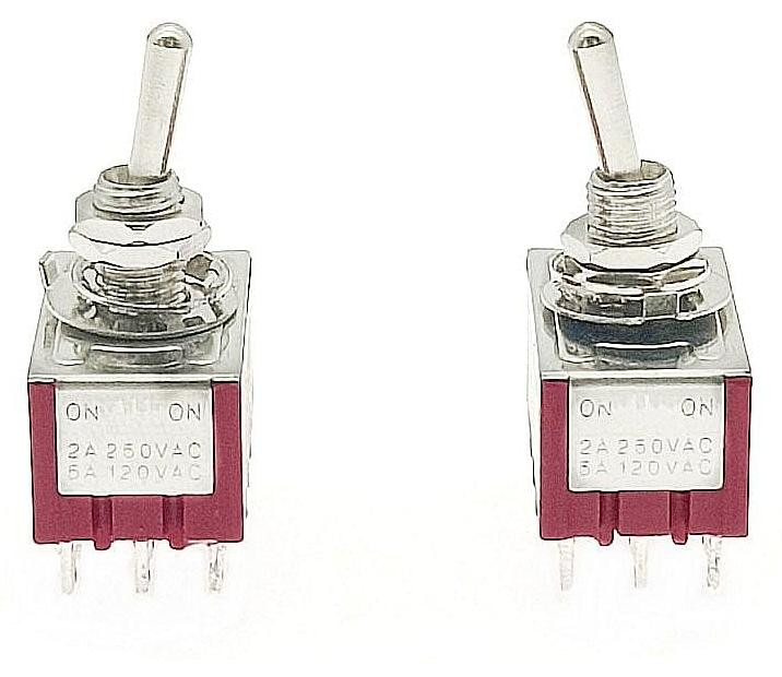 Dripio Miniatuur tuimelschakelaar 4PDT 12-polig 2A/250V AC, 2 stuks