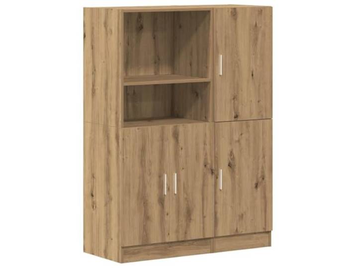 HKTMGDNG 2-TLG Küchenschrank-Set Artisan-Eiche Holzwerkstoff 95cm Flexibles Standregal für Küche, Büro und Restaurant mit Fachablagen und wechselbarem Türanschlag für maximale Ordnung.