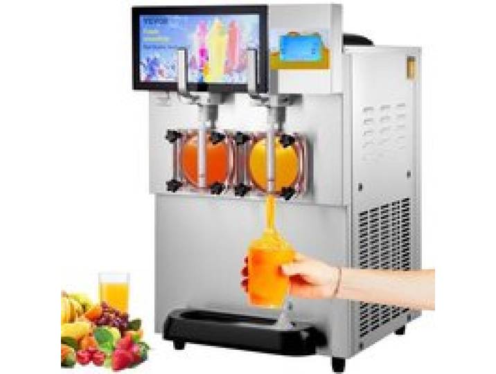 VEVOR Machine à Granités Machine à Granitas Commerciale 2 x 8L Boisson Glacée