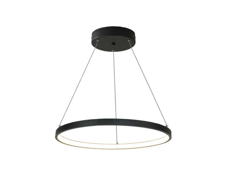 Suspension led 1 anneau d60 en aluminium noir