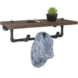 Wandgarderobe MCW-C45, Ablageregal Hängegarderobe Garderobenpaneel, Industriedesign braun