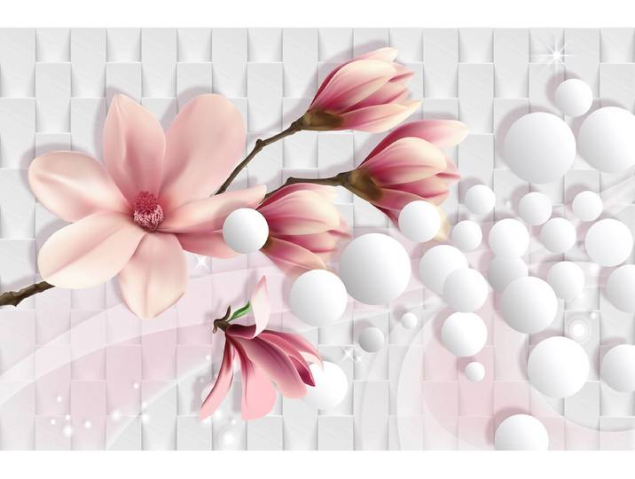 Fototapete PAPERMOON ORCHIDEEN-ART DESIGN ABSTRAKT MUSTER KUNST MAGNOLIA XXL , bunt, B:4m L:2,6m, Vlies, Tapeten, Fototapete