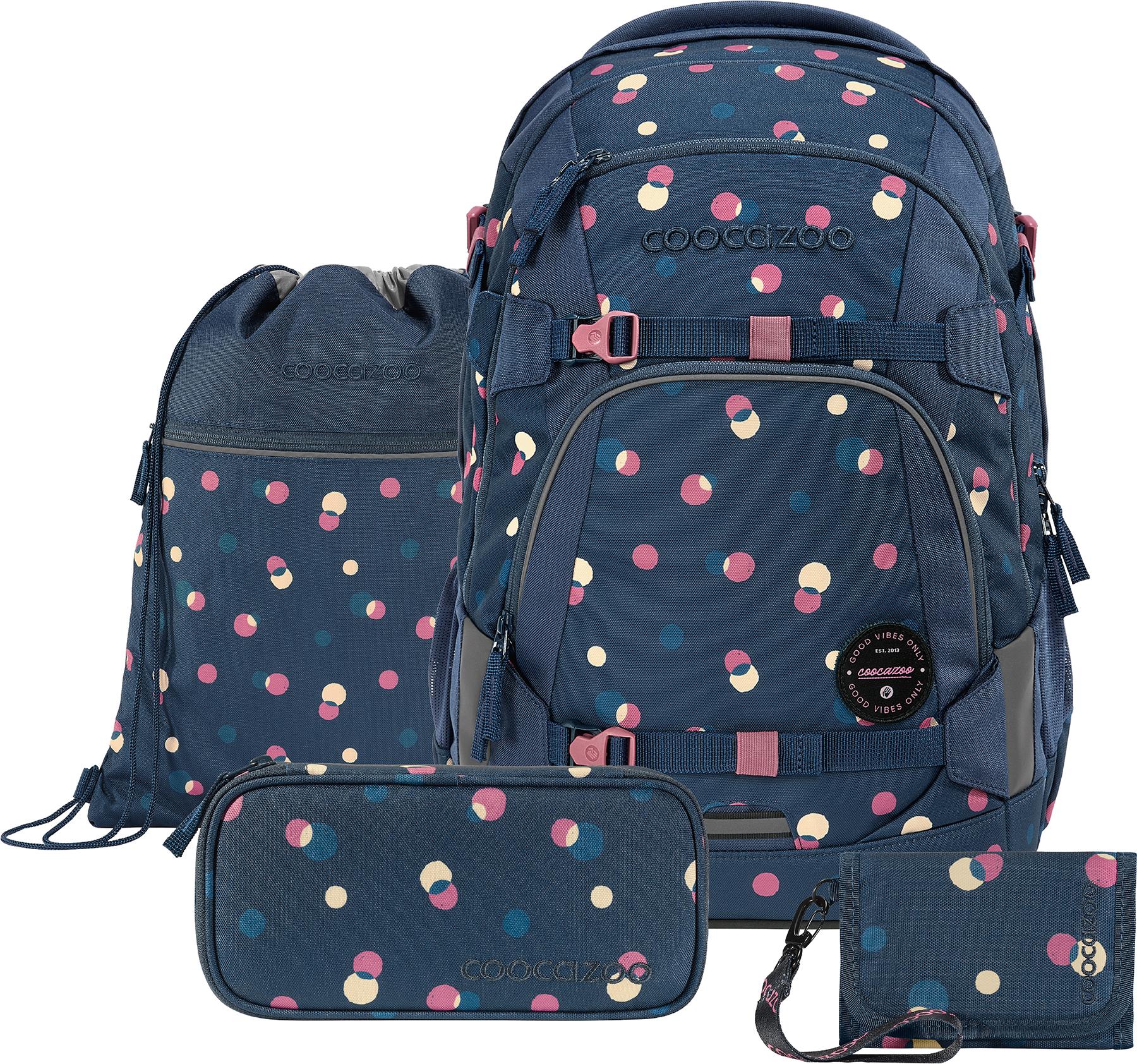 coocazoo Schulrucksack-Set Schulrucksack-Set MATE, Mäppchen, Turnbeutel Gel