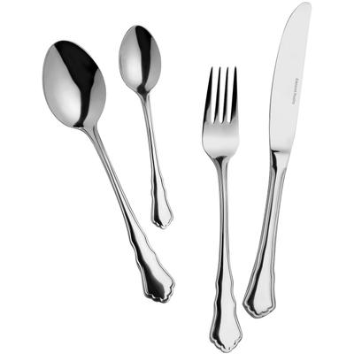 Besteck-Set MULEX "Chippendale", silber (edelstahlfarben), 60 Stk., Edelstahl 18/0, Essbesteck-Sets, hochglanzpoliert