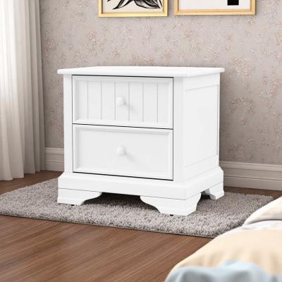 ZWYO HOSIMU "23.5"" Hardwood Nightstand Bedside Table, Transitional Wooden End Table Side Cabinet with Classic Plank Details for Bedroom"