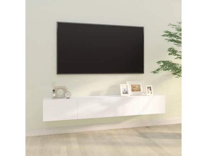 Meuble TV mural - SALUTUYA - TJ68917 - Bois d'ingénierie - 2 pièces - 100x30x30 cm