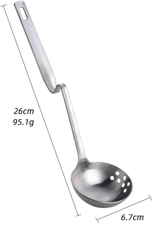 INF 2er-Pack Edelstahl Schöpflöffel - Z-förmige Suppen- und Sieblöffel (Klein & Groß)