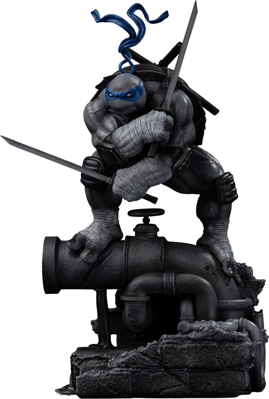 Iron Studios TMNT Leonardo 1/10 BDS kunstschaal zwart-wit variant