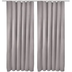 VORHANG Amelie BK mit Kräuselband 140x245cm Grau (2tlg)