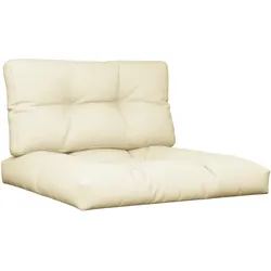 vidaXL Palettenkissen 2-tlg. Creme Stoff