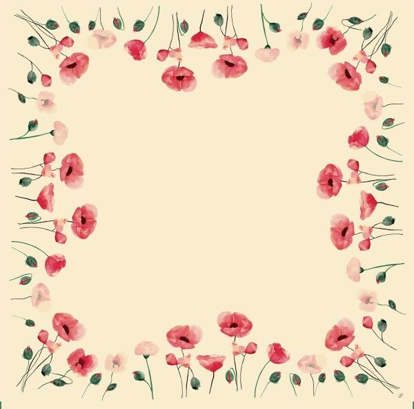 Dunicel Stikdug, 84x84 Cm, Poppy Charm, 20 Stk.