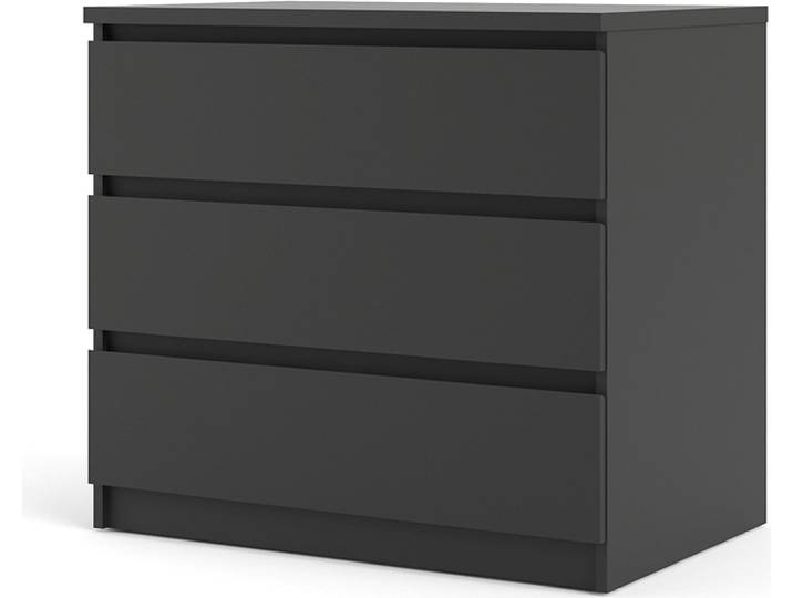 Nada Kommode 3 Schubladen mattschwarz.