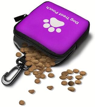 Fusion Finds Portable Dog Treat Bag Clip On Dog Training Pouch For Walks, Rewards & Outdoor Adventures purple