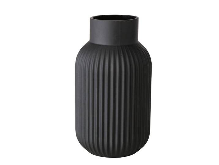 Boltze Home Vase Nordika, Schwarz, Glas, 22 cm, Dekoration, Vasen, Glasvasen