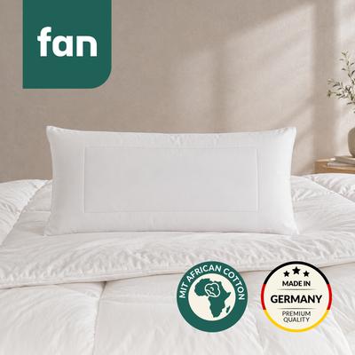 Kopfkissen FAN "African Cotton, 40x80 & 80x80 cm", beige, B:40cm L:80cm, Bezug: 100% Baumwolle. Füllung: 60% Polyester, 40% Lyocell, Kopfkissen, Kopfkissen mit hochwertigem Baumwollbezug (KBA), Made in Germany