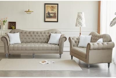 AMERROBIL 2 Piece Velvet Configurable Living Room Set