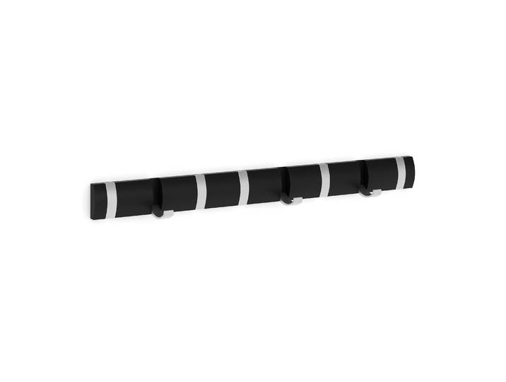Wandgarderobe mit 8 Haken schwarz