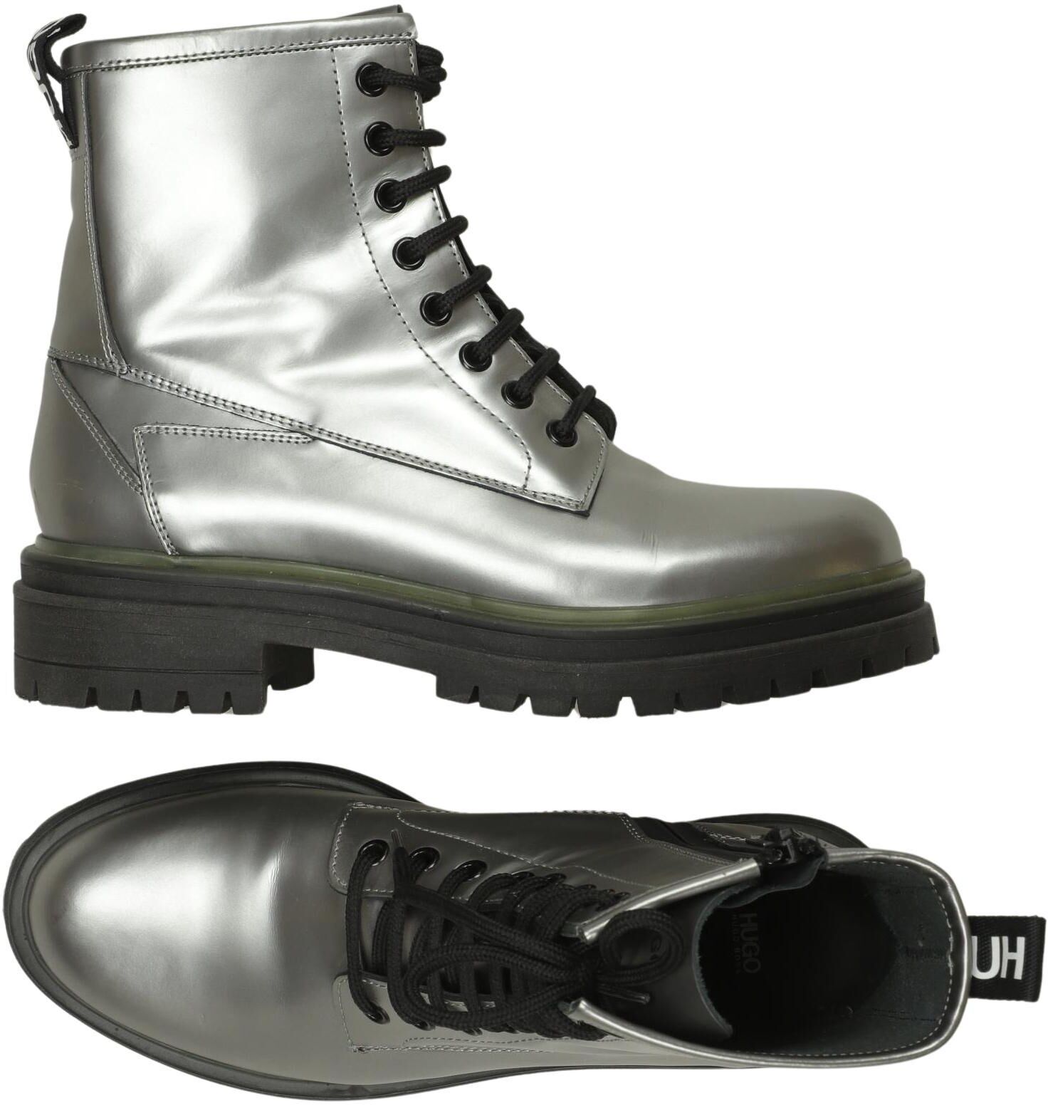 Hugo by Hugo Boss Damen Stiefelette, Silber, Gr. EU 37, Leder - Second Hand