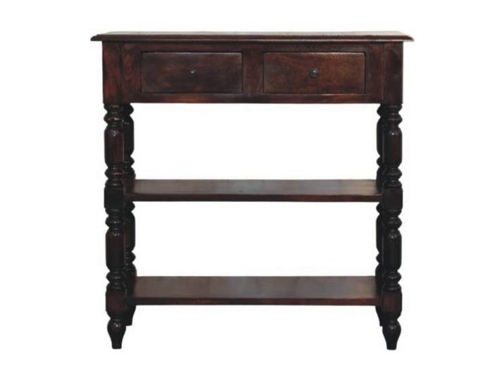 BEISTELLTISCH Rich-Cherry-Finish, 2 Schubladen, 2 große offene Regale, Dunkelbraun