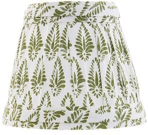 Isla Block Print Pleated Chandelier Shade - Sage - Ballard Designs