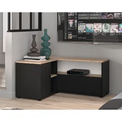 TemaHome »Angle« TV-Schrank 90 Schwarz mit Eiche 90x45x90 cm