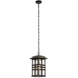 Außenleuchte Kettenlaterne Pendellampe Verbundwerkstoff Glas H 29,9 cm Bronze