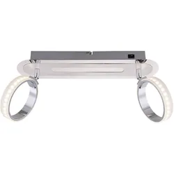 LED Decken Strahler Ring Spot Wand Leuchte verstellbar Wohn Zimmer ALU Lampe chrom Globo 56043-2