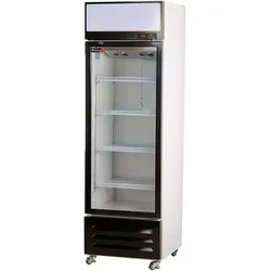 Romux® Glastürkühlschrank 330 Liter 1 Tür Belüftet mit Umluftsystem |  Professioneller Getränkekühlschrank mit Glastür & LED I Flaschenkühlschrank