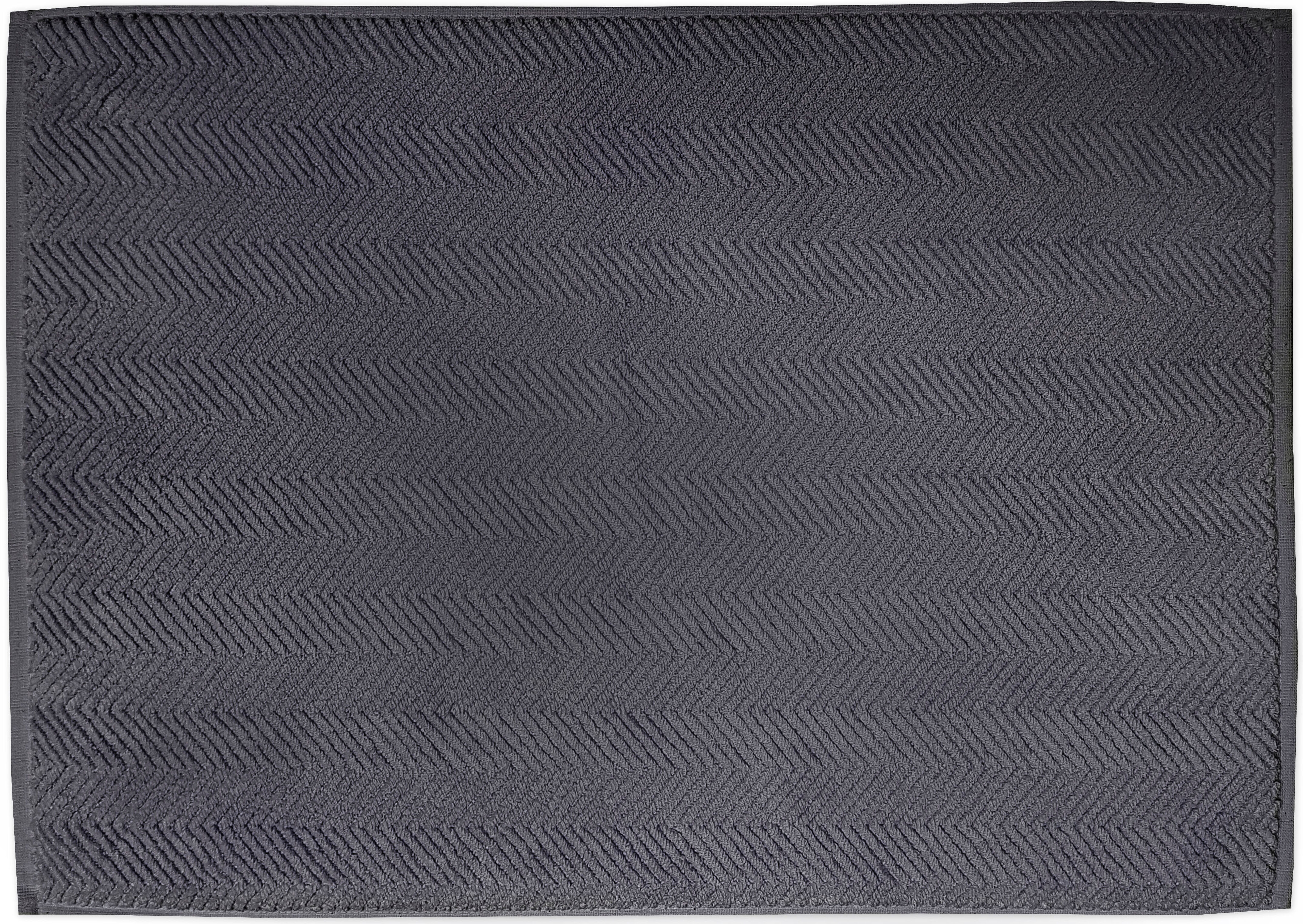 Badematte FRAMSOHN FROTTIER "Ocean Bio", grau (graphit), H:12mm, Baumwolle, Badematten, Badematte, hergestellte Badematte auch Österreich, aus Bio Baumwolle graphit rechteckig (50cm x 70cm )
