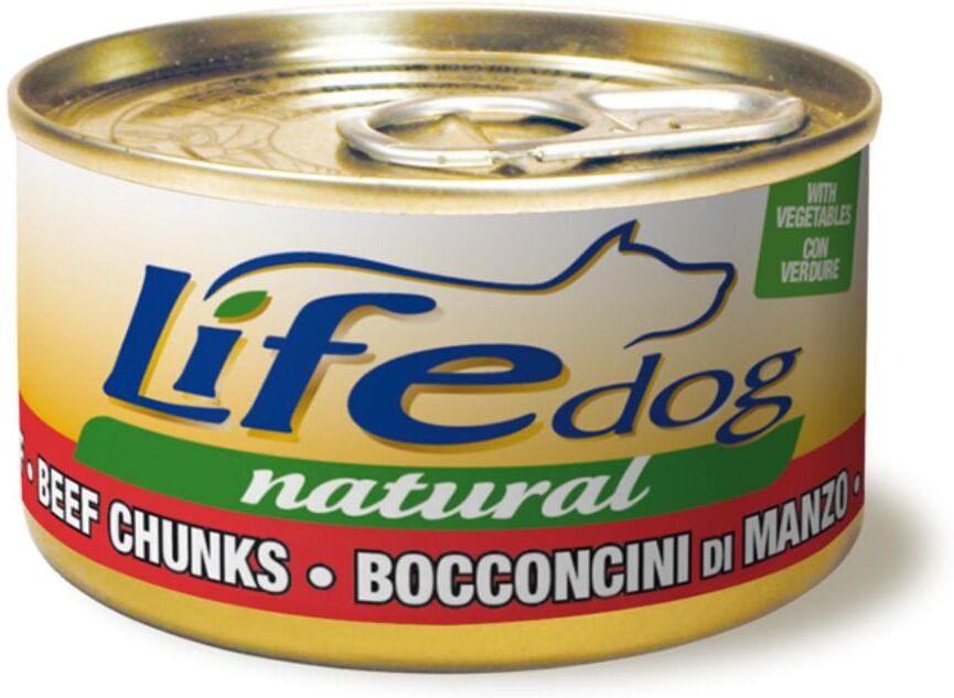 Life Pet Care Dog Natural Bocconcini Lattina Multipack 24x90G MANZO