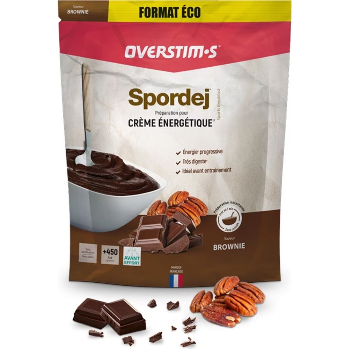 Overstims Spordej Brownie Creme Energético Sem Glúten 1,5kg