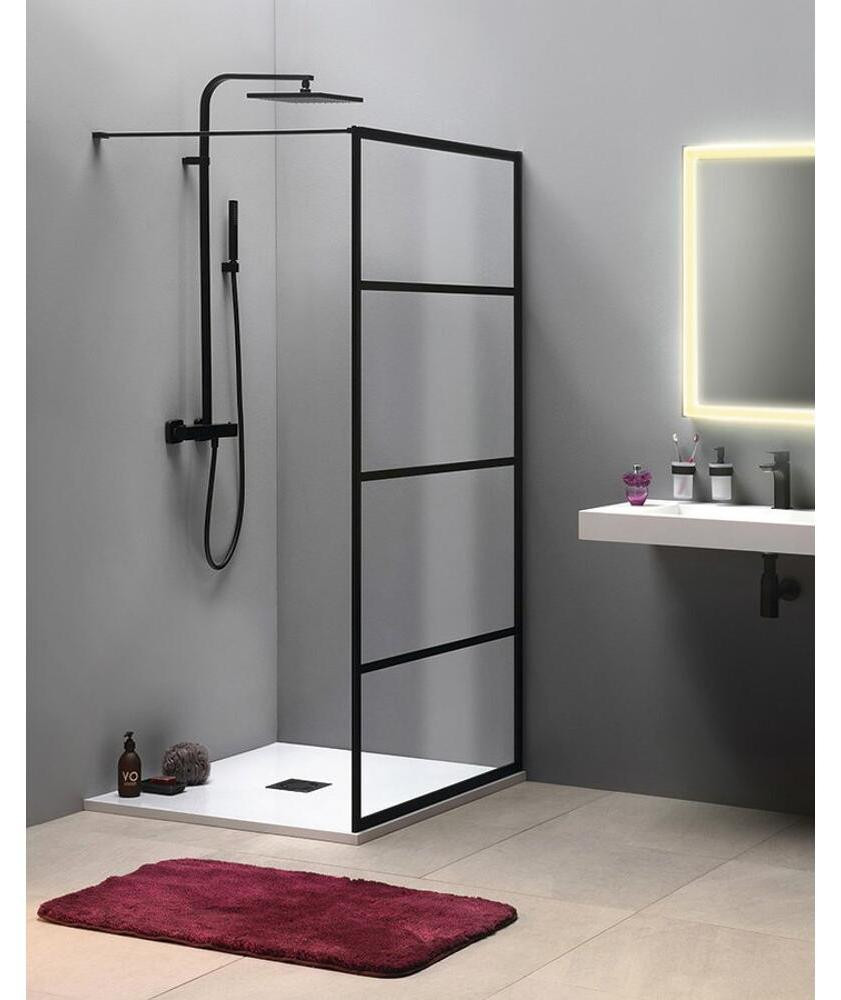 Gelco CURE BLACK douchecabine met helder glas, Breedte: 100 cm