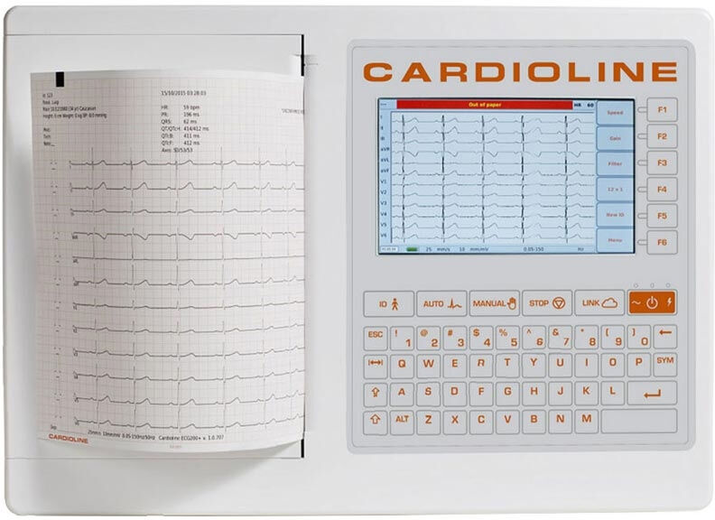 Electrocardiógrafo ECG200S de 12 derivações com opção de interpretação Glasgow