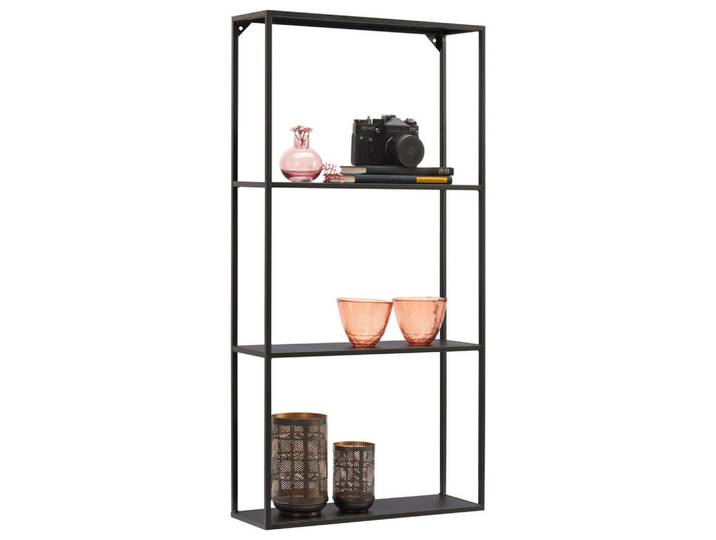 Landscape Wandregal, Schwarz, Metall, 45x90x15 cm, Typenauswahl, Wohnzimmer, Regal, Wandregal